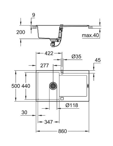 Grohe virtuves izlietne K500 31644AP0 - 13