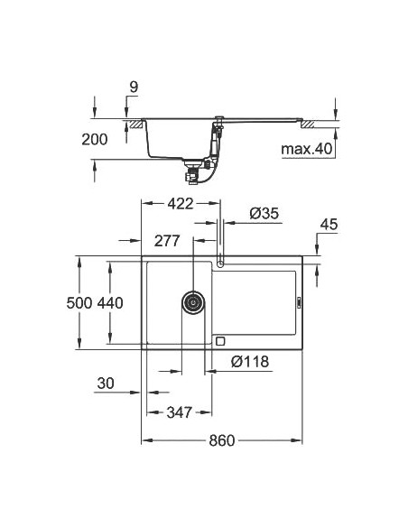 Grohe virtuves izlietne K500 31644AP0 - 13
