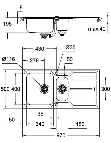 Grohe virtuves izlietne K500 31572SD0 - 4