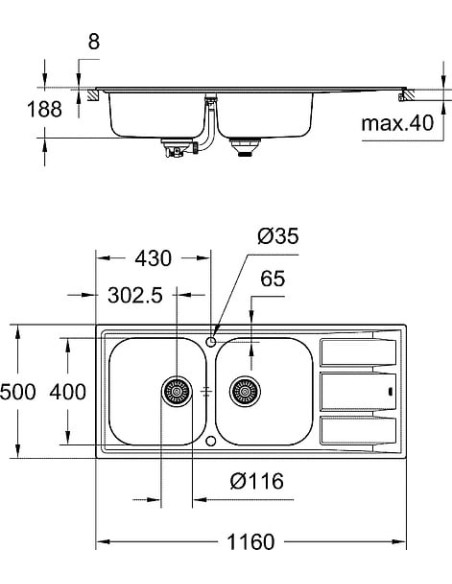 Grohe virtuves izlietne K400 31587SD0 - 4
