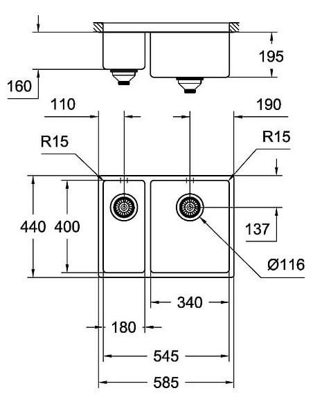 Grohe virtuves izlietne K700U 31576SD0 - 4