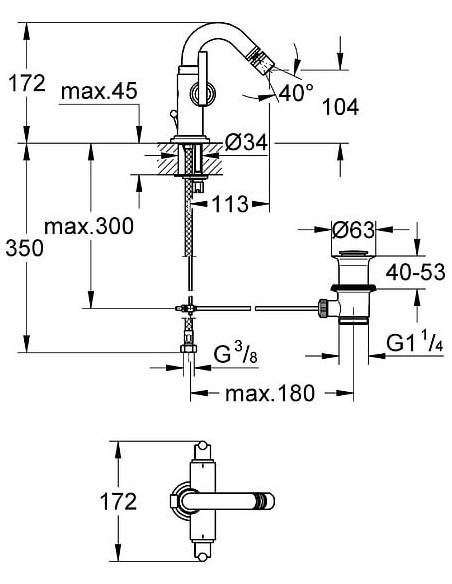 Grohe bidē jaucējkrāns Atrio 24026000 - 3