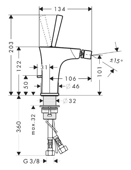 Hansgrohe bidē jaucējkrāns PuraVida 15270000