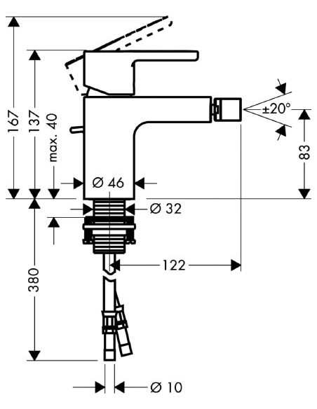 Hansgrohe bidē jaucējkrāns Metris S 31261000