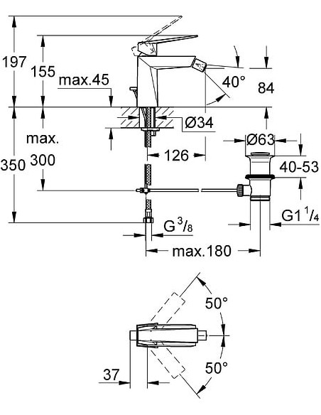 Grohe bidē jaucējkrāns Allure Brilliant 23117000 - 5
