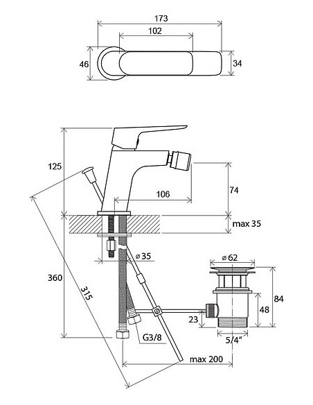 Ravak bidē jaucējkrāns Classic CL 055.00 - 3