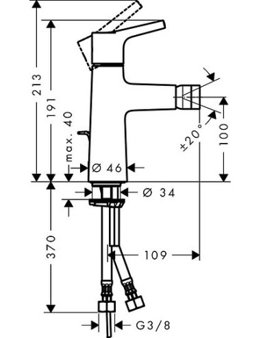 Hansgrohe bidē jaucējkrāns Talis S 72200000