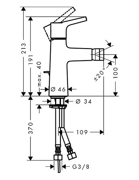 Hansgrohe bidē jaucējkrāns Talis S 72200000