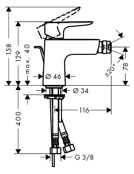 Hansgrohe bidē jaucējkrāns Talis E 71720000