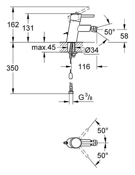 Grohe bidē jaucējkrāns Concetto 32209001 - 3