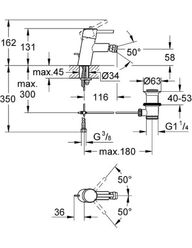 Grohe bidē jaucējkrāns Concetto 32208001 - 3