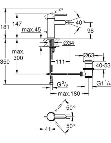 Grohe bidē jaucējkrāns Essence New 32935001 - 3