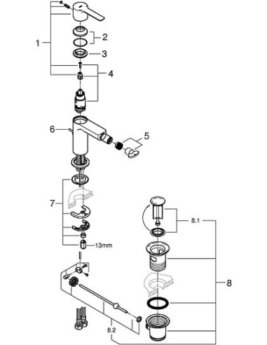 Grohe bidē jaucējkrāns Lineare New 33848001 - 4
