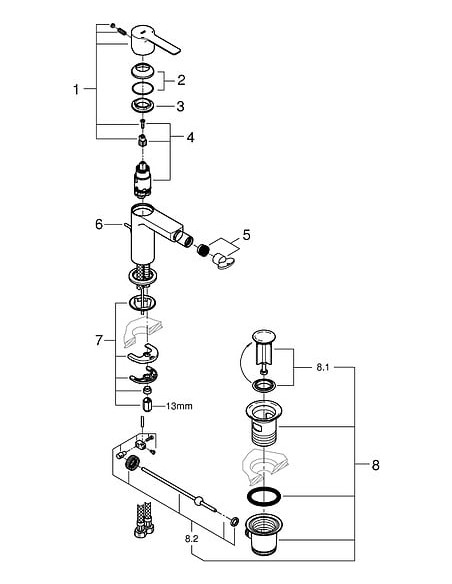 Grohe bidē jaucējkrāns Lineare New 33848001 - 4