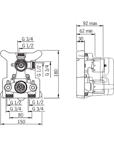 Oras dušas komplekts Optima 7139 ar iebūvējamu...