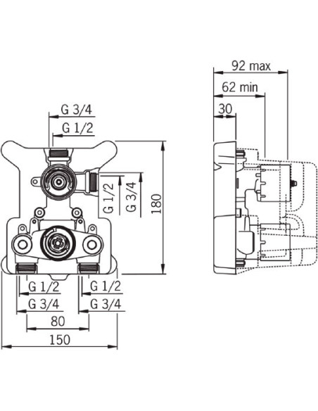 Oras dušas komplekts Optima 7139 ar iebūvējamu daļu
