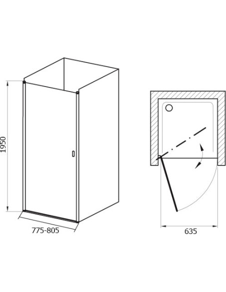Ravak dušas durvis CSD1-80 - 7