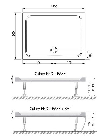 Ravak dušas paliktnis Gigant Pro 120х90 Chrome - 7