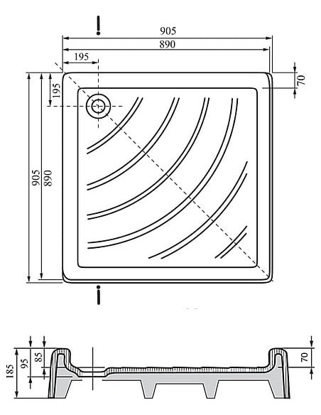 Ravak dušas paliktnis Angela-90 PU - 7