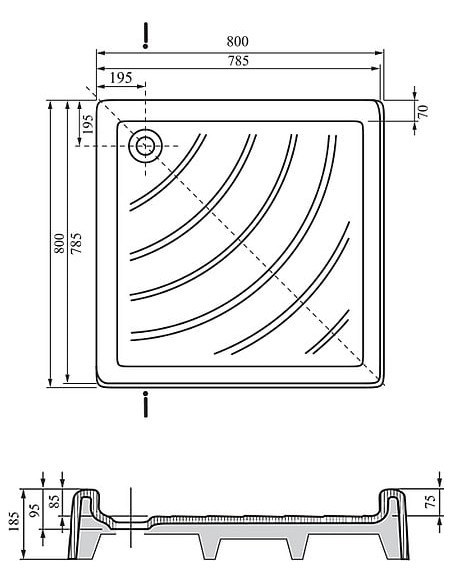Ravak dušas paliktnis Angela-80 PU - 7
