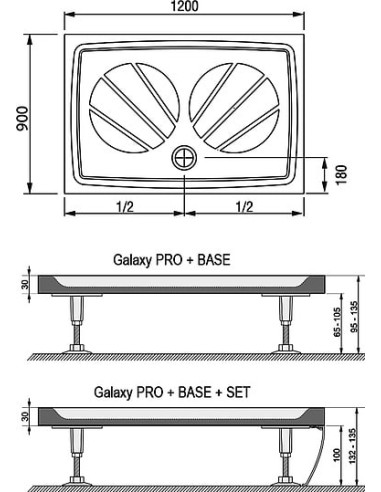 Ravak dušas paliktnis Gigant Pro 120x90 - 9