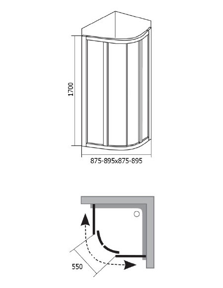 Ravak dušas stūris SKCP4-90 Sabina - 10 Ravak dušas stūris SKCP4-90 Sabina - 10