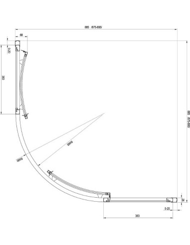 Ravak dušas stūris SKCP4-90 Sabina - 11