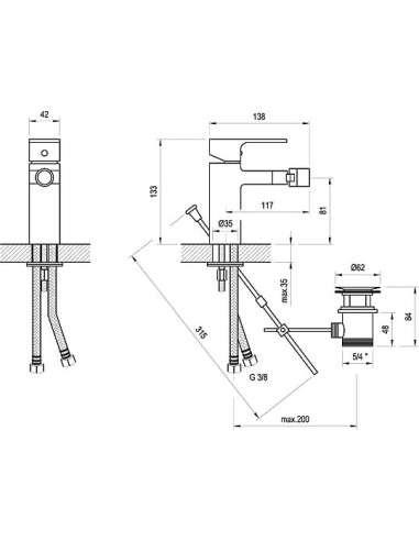 Ravak bidē jaucējkrāns Chrome CR 055.00 - 11