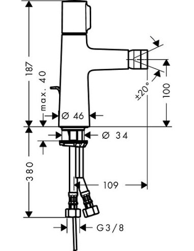 Hansgrohe bidē jaucējkrāns Talis Select S 72202000
