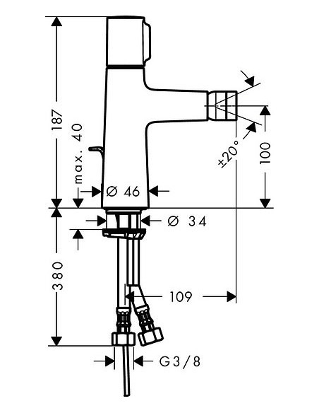 Hansgrohe bidē jaucējkrāns Talis Select S 72202000