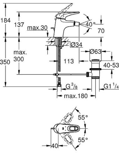 Grohe bidē jaucējkrāns Eurostyle New 33565LS3 - 3