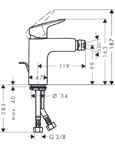Hansgrohe bidē jaucējkrāns Logis 71200000