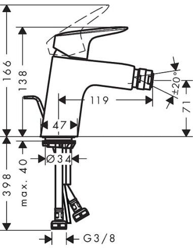 Hansgrohe bidē jaucējkrāns Logis 71204000