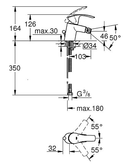 Grohe bidē jaucējkrāns Eurosmart New 32927002 - 3