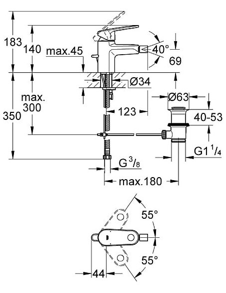 Grohe bidē jaucējkrāns Europlus II 33241002 - 4