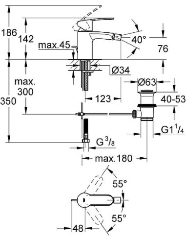 Grohe bidē jaucējkrāns Eurostyle Cosmopolitan 33565002 - 6