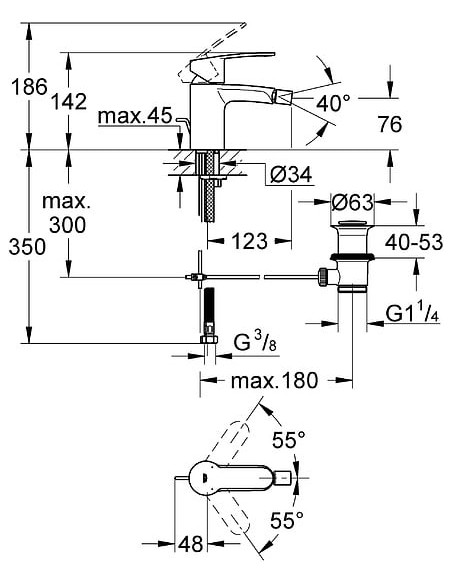 Grohe bidē jaucējkrāns Eurostyle Cosmopolitan 33565002 - 6 Grohe bidē jaucējkrāns Eurostyle Cosmopolitan 33565002 - 6
