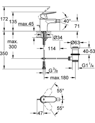 Grohe bidē jaucējkrāns Eurosmart Cosmopolitan 32839000 - 3