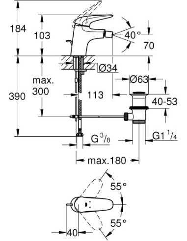 Grohe bidē jaucējkrāns Eurostyle 23720003 - 3