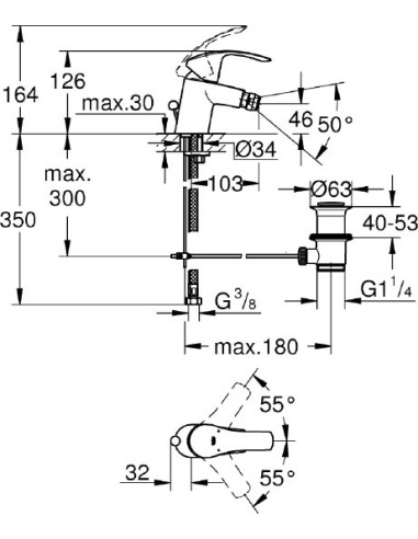 Grohe bidē jaucējkrāns Eurosmart New 32929002 - 3