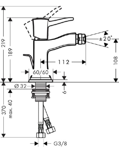 Hansgrohe bidē jaucējkrāns Metropol Classic...