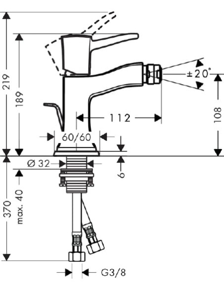 Hansgrohe bidē jaucējkrāns Metropol Classic 31320000