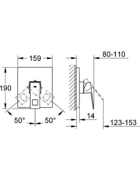 Grohe dušas jaucējkrāns Eurocube 19898000 - 6