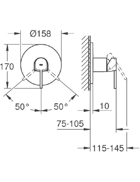 Grohe dušas jaucējkrāns Plus 24059003 - 4 Grohe dušas jaucējkrāns Plus 24059003 - 4