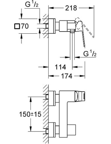 Grohe dušas jaucējkrāns Eurocube 23145000 - 6