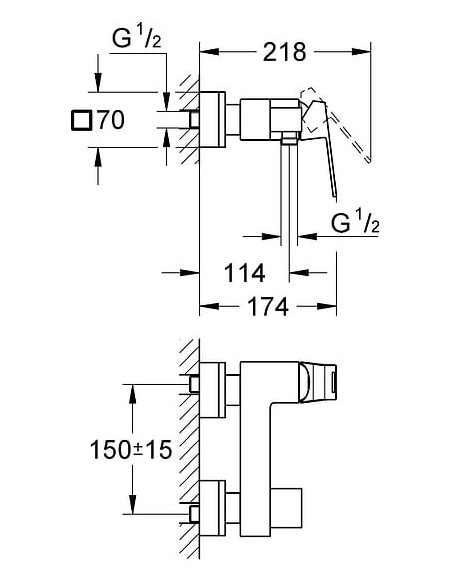 Grohe dušas jaucējkrāns Eurocube 23145000 - 6
