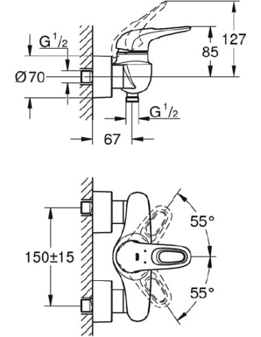 Grohe dušas jaucējkrāns Eurostyle New 33590LS3 - 4