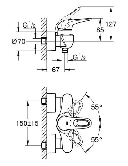 Grohe dušas jaucējkrāns Eurostyle New 33590LS3 - 4