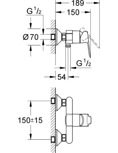 Grohe dušas jaucējkrāns BauEdge 23333000 - 3