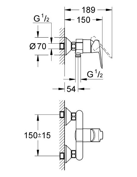 Grohe dušas jaucējkrāns BauEdge 23333000 - 3